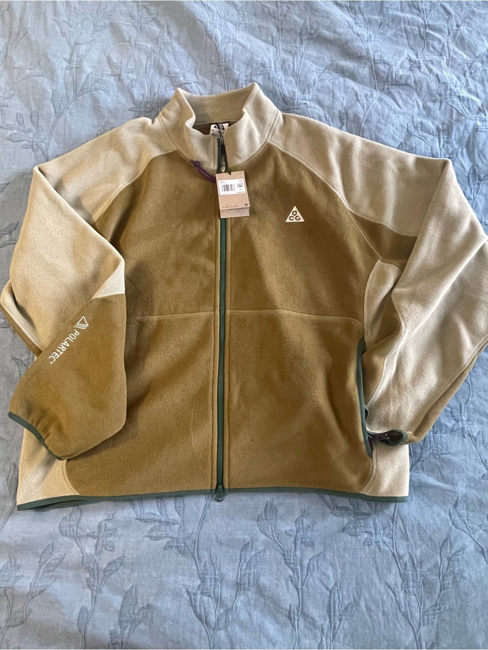 Nike ACG Unisex Olive & Tan Fleece Zip Jacket